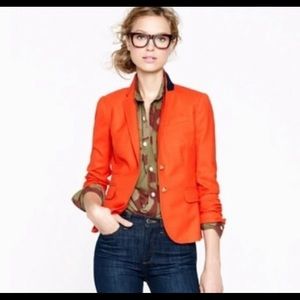 Orange J Crew schoolboy blazer